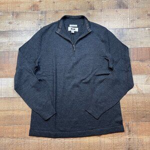 Joseph Abboud Extra Fine Merino Wool Gray 1/4 Zip Sweater size Medium